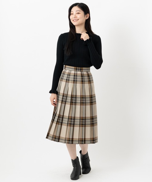 未使用⭐︎オニールオブダブリンベージュチェックロングスカート O'NEIL of DUBLIN｜オニールオブダブリンのスカート（ベージュ系