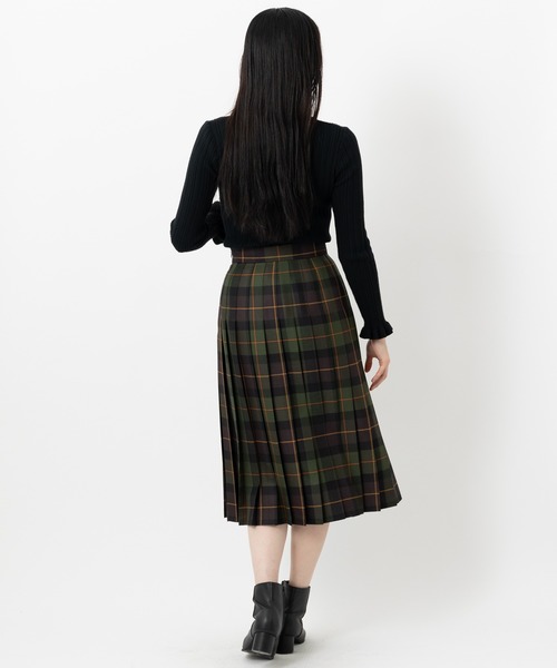 O'NEIL OF DUBLIN カーキ プリーツスカート セール】【O'NEIL of DUBLIN for SALON】別注3カラーキルトチェック