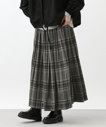 studio CLIP（スタディオクリップ）の「《natural by clip》リネンレーヨンチェックギャザースカート（スカート）」