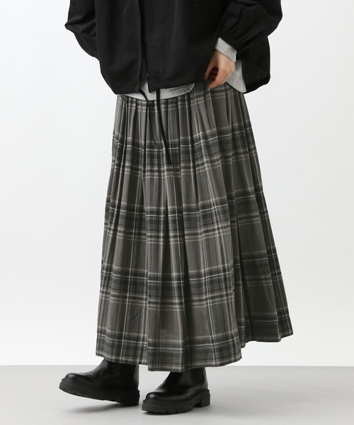 ≪natural by clip≫ リネンレーヨンタックギャザースカート natural by clip リネンレーヨンタックギャザースカート