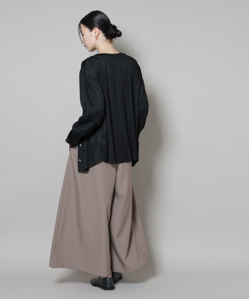 NANO universe（ナノユニバース）の「シャーリングサロペット（サロペット/オーバーオール・レディース・ブラック/ブラウン/ベージュ・FREE）」の22枚目の写真