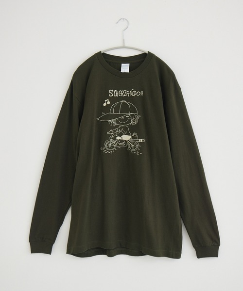 Paradise Picnic（パラダイスピクニック）の「【水森亜土】刺繍ロングスリーブTシャツ（Tシャツ/カットソー・レディース・ブラック/アイボリー/カーキ/グレー/ホワイト/ボルドー・FREE）」の6枚目の写真