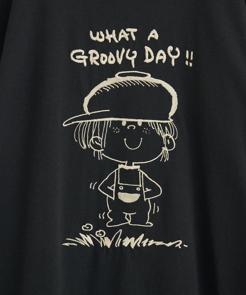 Paradise Picnic（パラダイスピクニック）の「【水森亜土】刺繍ロングスリーブTシャツ（Tシャツ/カットソー・レディース・ブラック/アイボリー/カーキ/グレー/ホワイト/ボルドー・FREE）」の10枚目の写真