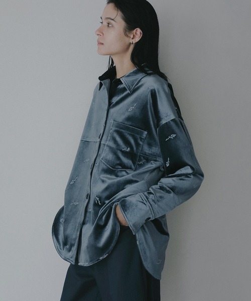 MANOF（マノフ）の「VELOR EMBROIDERY SHIRT（シャツ/ブラウス・レディース・ブラウン/ブルー・S/M）」の6枚目の写真