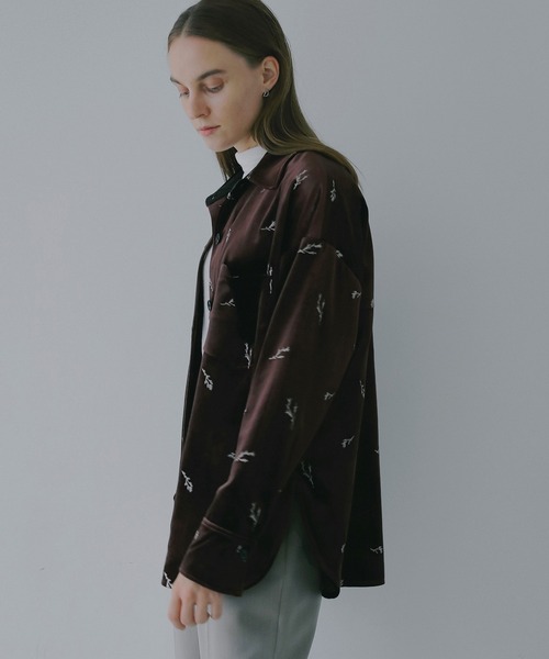 MANOF（マノフ）の「VELOR EMBROIDERY SHIRT（シャツ/ブラウス・レディース・ブラウン/ブルー・S/M）」の12枚目の写真