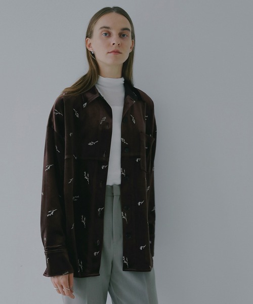 MANOF（マノフ）の「VELOR EMBROIDERY SHIRT（シャツ/ブラウス・レディース・ブラウン/ブルー・S/M）」の13枚目の写真