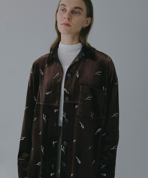 MANOF（マノフ）の「VELOR EMBROIDERY SHIRT（シャツ/ブラウス・レディース・ブラウン/ブルー・S/M）」の15枚目の写真