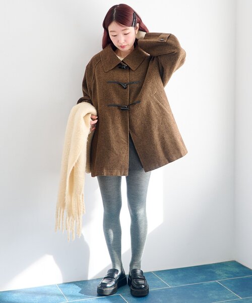 【ベスト付き】ダッフルフレアコート　カスタネ Kastane（カスタネ） コート アウター 「WEB先行/ベスト付き」ダッフル