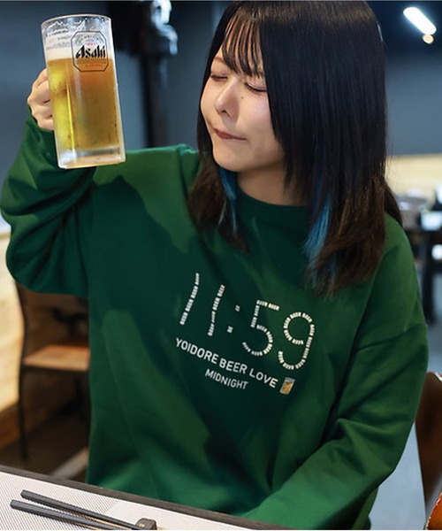JACKROSE（ジャックローズ）の「YOIDORE BEER SUKI ｸﾙｰﾈｯｸｽｳｪｯﾄ（スウェット・メンズ・ブラック/グリーン・M/XL/L）」の2枚目の写真