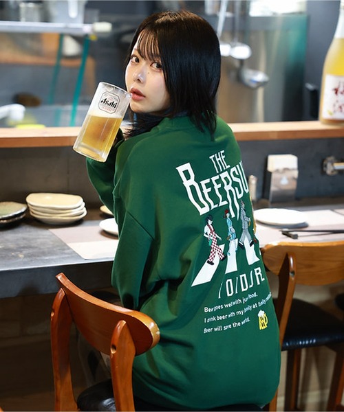 JACKROSE（ジャックローズ）の「YOIDORE BEER SUKI ｸﾙｰﾈｯｸｽｳｪｯﾄ（スウェット・メンズ・ブラック/グリーン・M/XL/L）」の15枚目の写真