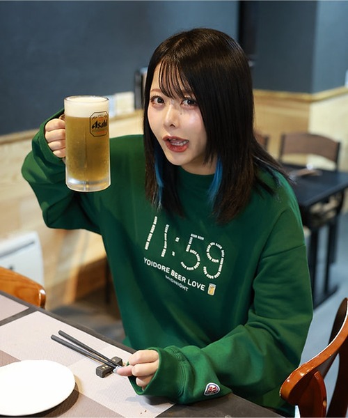 JACKROSE（ジャックローズ）の「YOIDORE BEER SUKI ｸﾙｰﾈｯｸｽｳｪｯﾄ（スウェット・メンズ・ブラック/グリーン・M/XL/L）」の13枚目の写真