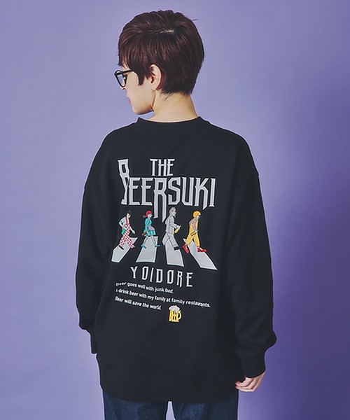 JACKROSE（ジャックローズ）の「YOIDORE BEER SUKI ｸﾙｰﾈｯｸｽｳｪｯﾄ（スウェット・メンズ・ブラック/グリーン・M/XL/L）」の7枚目の写真