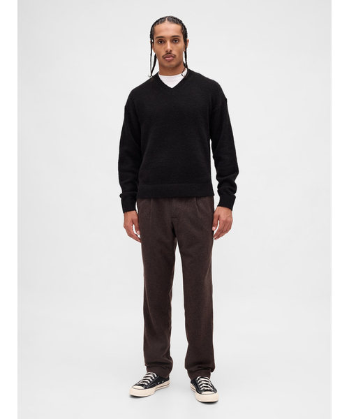 セール】ウールブレンド リラックスフィット ストレート トラウザー