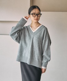 LEPSIM | 5ゲージアンゴラMIXレイヤープルオーバー　582398(ニット/セーター)