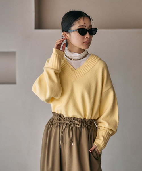 LEPSIM（レプシィム）の「5ゲージアンゴラMIXレイヤープルオーバー　582398（ニット/セーター・レディース・ブラウン/グレー/ライトイエロー/ホワイト系その他・FREE）」の21枚目の写真