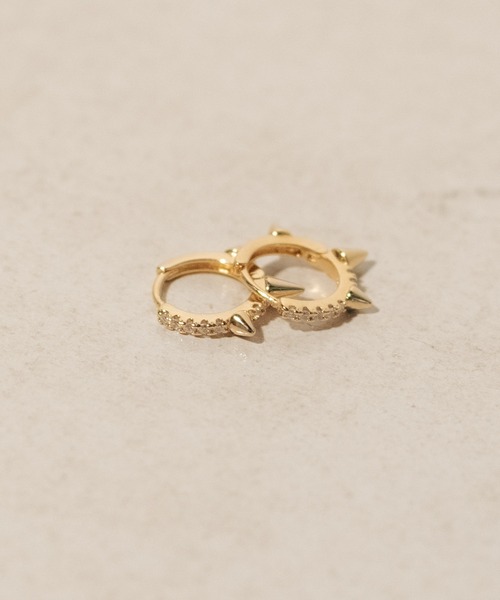 Carmelo(カーメロ)の「925 studs mini hoop earring / スタッズ ミニリングピアス(ピアス(両耳用)・レディース・シルバー/ゴールド・FREE)」の2枚目の写真