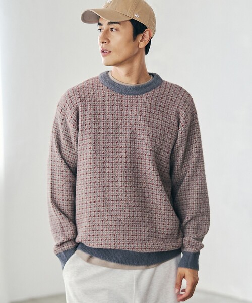 coen（コーエン）の「ショートフェザーニットプルオーバー（ニット/セーター・メンズ・ブラック/ネイビー/ダークグレー/コバルトブルー・S/M/L/XL）」の3枚目の写真