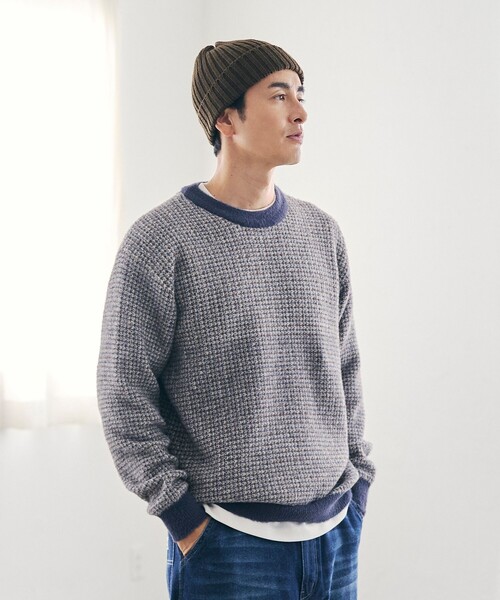 coen（コーエン）の「ショートフェザーニットプルオーバー（ニット/セーター・メンズ・ブラック/ネイビー/ダークグレー/コバルトブルー・S/M/L/XL）」の12枚目の写真