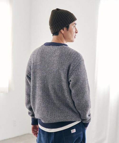 coen（コーエン）の「ショートフェザーニットプルオーバー（ニット/セーター・メンズ・ブラック/ネイビー/ダークグレー/コバルトブルー・S/M/L/XL）」の14枚目の写真