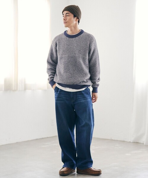 coen（コーエン）の「ショートフェザーニットプルオーバー（ニット/セーター・メンズ・ブラック/ネイビー/ダークグレー/コバルトブルー・S/M/L/XL）」の15枚目の写真