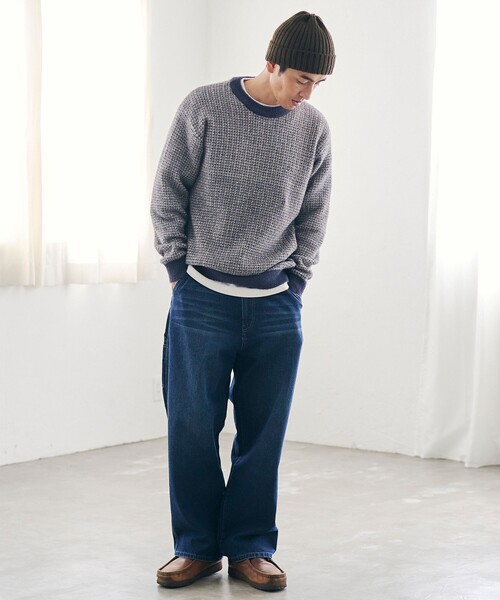 coen（コーエン）の「ショートフェザーニットプルオーバー（ニット/セーター・メンズ・ブラック/ネイビー/ダークグレー/コバルトブルー・S/M/L/XL）」の16枚目の写真