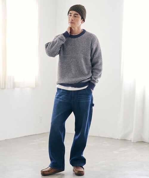 coen（コーエン）の「ショートフェザーニットプルオーバー（ニット/セーター・メンズ・ブラック/ネイビー/ダークグレー/コバルトブルー・S/M/L/XL）」の17枚目の写真