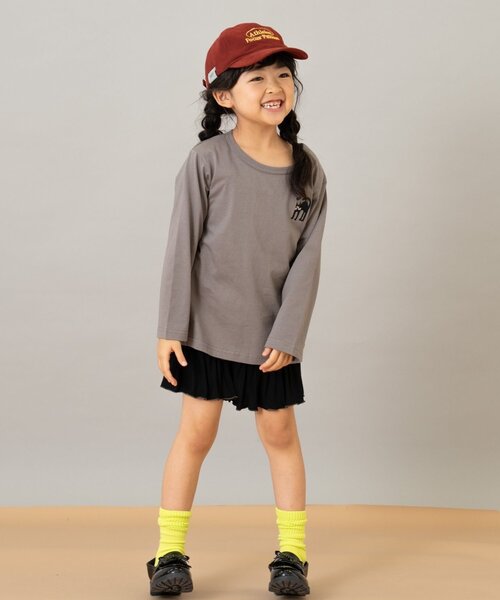 and D. petit main（アンドディープティマイン）の「カットティアードキュロット（スカート・キッズ・ブラック/ピンク/トップグレー・90cm/120cm/140cm/100cm/110cm/130cm）」の4枚目の写真