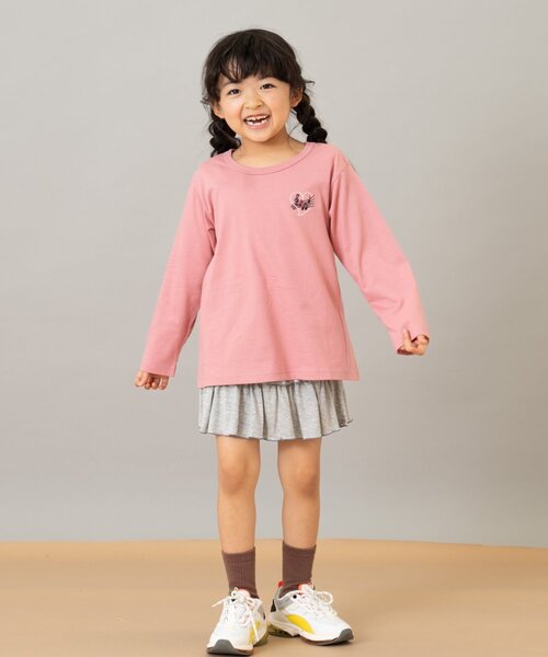 and D. petit main（アンドディープティマイン）の「カットティアードキュロット（スカート・キッズ・ブラック/ピンク/トップグレー・90cm/120cm/140cm/100cm/110cm/130cm）」の8枚目の写真