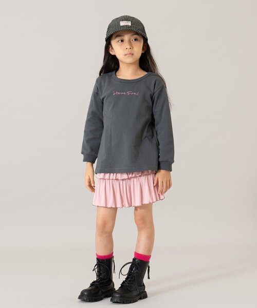 and D. petit main（アンドディープティマイン）の「カットティアードキュロット（スカート・キッズ・ブラック/ピンク/トップグレー・90cm/120cm/140cm/100cm/110cm/130cm）」の9枚目の写真