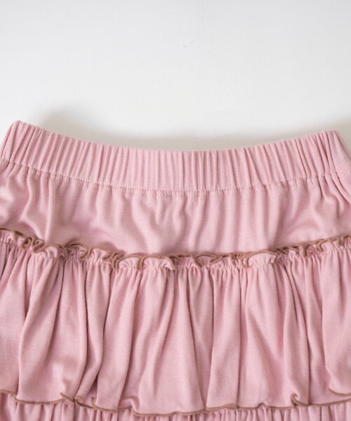 and D. petit main（アンドディープティマイン）の「カットティアードキュロット（スカート・キッズ・ブラック/ピンク/トップグレー・90cm/120cm/140cm/100cm/110cm/130cm）」の10枚目の写真