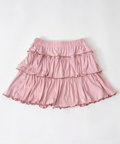 and D. petit main（アンドディープティマイン）の「カットティアードキュロット（スカート・キッズ・ブラック/ピンク/トップグレー・90cm/120cm/140cm/100cm/110cm/130cm）」の15枚目の写真