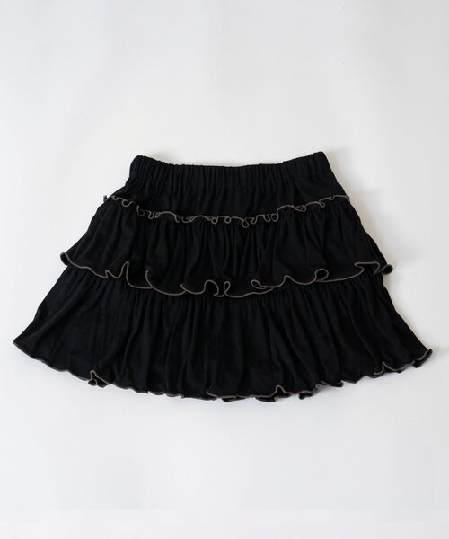 and D. petit main（アンドディープティマイン）の「カットティアードキュロット（スカート・キッズ・ブラック/ピンク/トップグレー・90cm/120cm/140cm/100cm/110cm/130cm）」の16枚目の写真