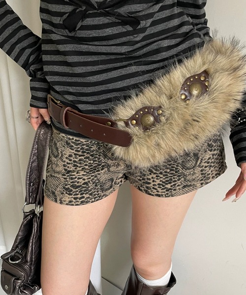 racerworldwide ファーベルト 12/31再入荷【RACER WORLDWIDE】Fur Leather Belt | OUR BRAND,RACER