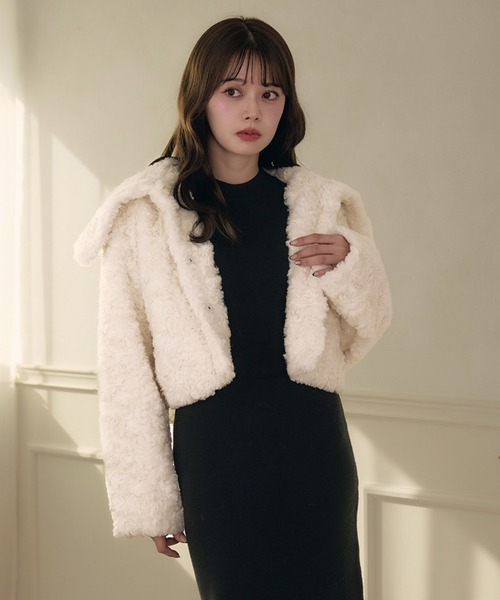 short length poodle fur coat / ショート丈プードルファーコート