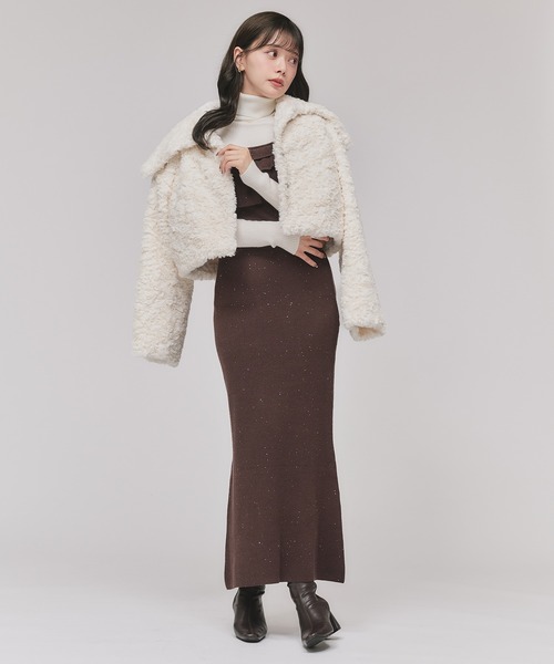 fupel(フぺル)の「short length poodle fur coat / ショート丈プードルファーコート(その他アウター・レディース・グレイッシュベージュ/オフホワイト・FREE)」の20枚目の写真