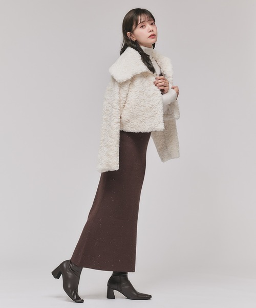 fupel(フぺル)の「short length poodle fur coat / ショート丈プードルファーコート(その他アウター・レディース・グレイッシュベージュ/オフホワイト・FREE)」の21枚目の写真