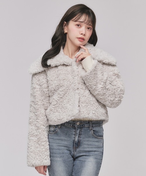 short length poodle fur coat / ショート丈プードルファーコート