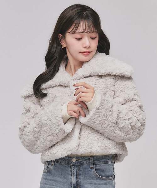short length poodle fur coat / ショート丈プードルファーコート