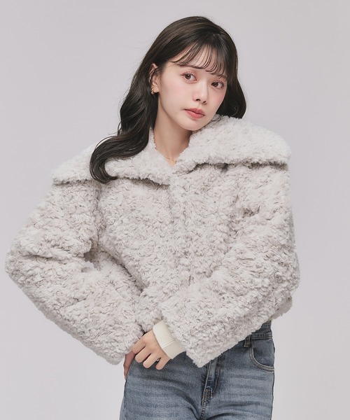 short length poodle fur coat / ショート丈プードルファーコート