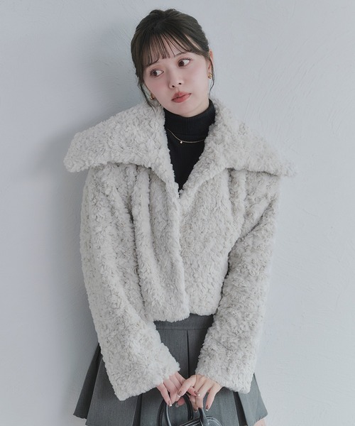 short length poodle fur coat / ショート丈プードルファーコート