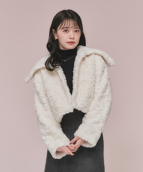 short length poodle fur coat / ショート丈プードルファーコート