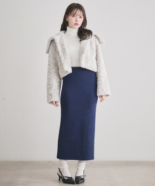 short length poodle fur coat / ショート丈プードルファーコート
