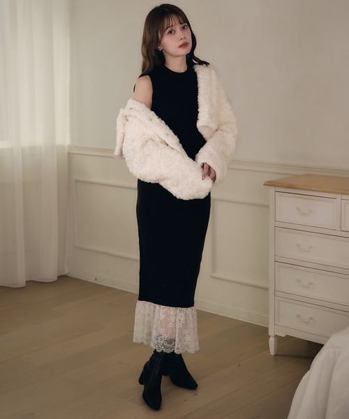 short length poodle fur coat / ショート丈プードルファーコート