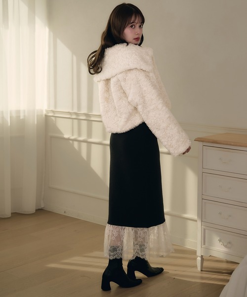 short length poodle fur coat / ショート丈プードルファーコート
