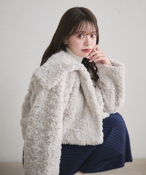 short length poodle fur coat / ショート丈プードルファーコート