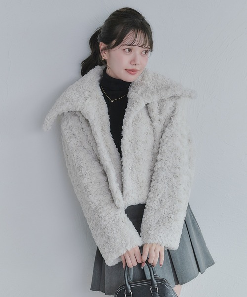 short length poodle fur coat / ショート丈プードルファーコート