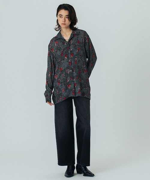 ROSE BUD(ローズバッド)の「(CREOLME)FLOWER PRINT SHIRT(シャツ/ブラウス・レディース・イエロー/ブラック・ONE SIZE)」の20枚目の写真