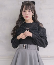 リボンデザインニットトップス
