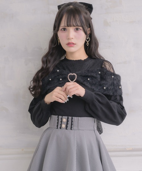 ROJITA(ロジータ)の「リボンデザインニットトップス(ニット/セーター・レディース・ピンク/ホワイト/ブラック・FREE)」の1枚目の写真