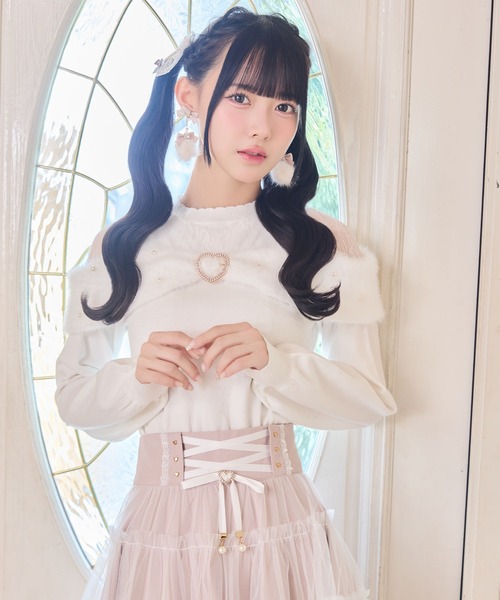 ROJITA(ロジータ)の「リボンデザインニットトップス(ニット/セーター・レディース・ピンク/ホワイト/ブラック・FREE)」の6枚目の写真